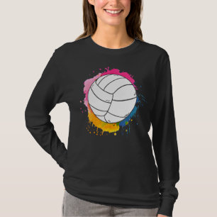 Volleyball Color Splash Ball Colorful Volleyball T-Shirt