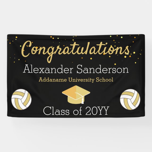Volleyball Congratulation Graduation Banner (Horizontal)