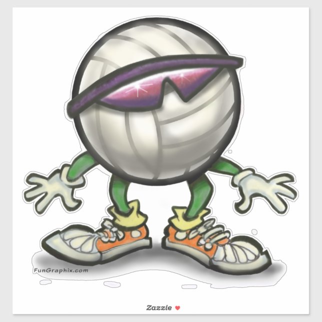 Volleyball Cool Sticker (Sheet)