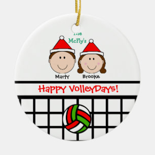 VolleyBall Couple 1st Personalize Ornament