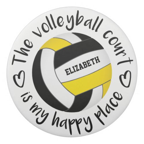 volleyball court my happy place black gold eraser