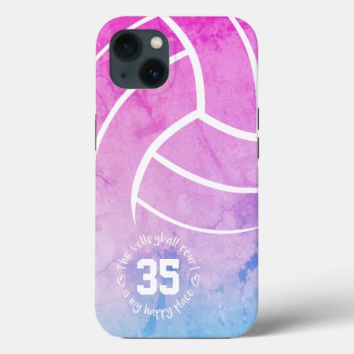 volleyball court my happy place girly pastels iPhone 13 case