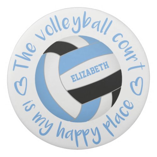 volleyball court my happy place lt blue black eraser