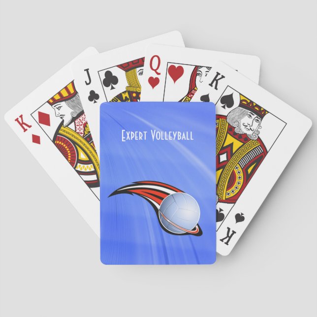 Volleyball Cram the Ball personalize Poker Cards (Back)