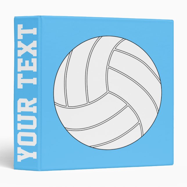 Volleyball Custom Color and Text Three-Ring Binder (Front/Spine)