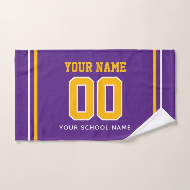 Volleyball Custom Name & Jersey Number, Team Gift Hand Towel (Hand Towel)