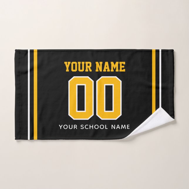 Volleyball Custom Name & Jersey Number, Team Gift Hand Towel (Hand Towel)