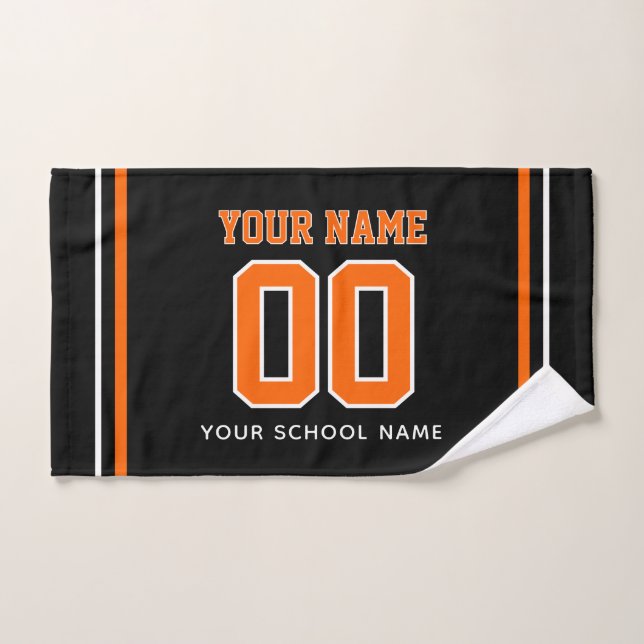 Volleyball Custom Name & Jersey Number, Team Gift Hand Towel (Hand Towel)