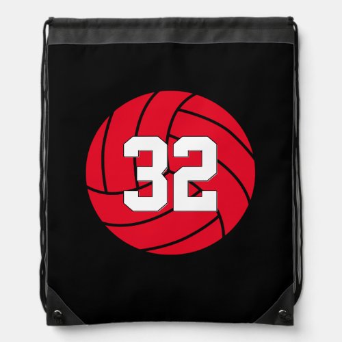 Volleyball Custom Team Color and Player Number Drawstring Bag