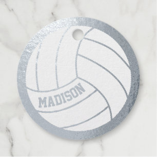 Volleyball Custom Team Player Name Sports Real Foil Favor Tags