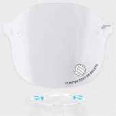 Volleyball, Custom Text Personalized Sports Face Shield (Front w/Glasses)