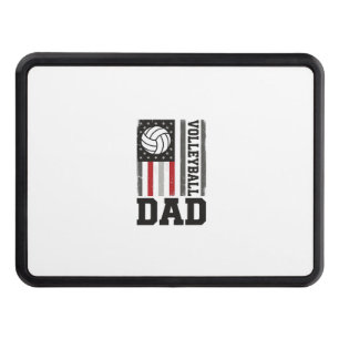 Volleyball Dad American Flag Vintage Engraving Des Hitch Cover