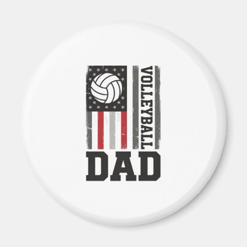 Volleyball Dad American Flag Vintage Engraving Des Magnet