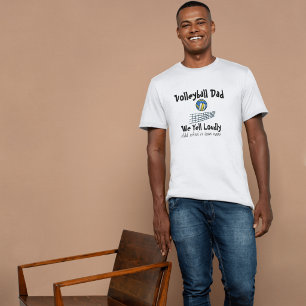 Volleyball Dad Blue/Yellow Personalize T-Shirt