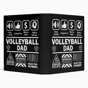 Volleyball Dad Funny Contents of Sports Father 3 Ring Binder