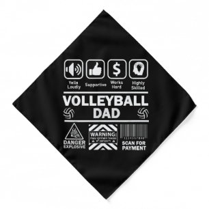 Volleyball Dad Funny Contents of Sports Father Bandana