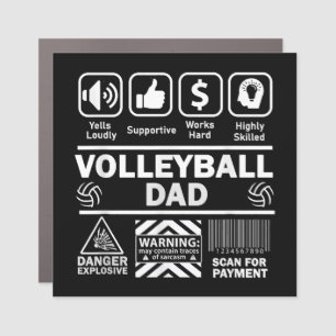 Volleyball Dad Funny Contents of Sports Father Car Magnet