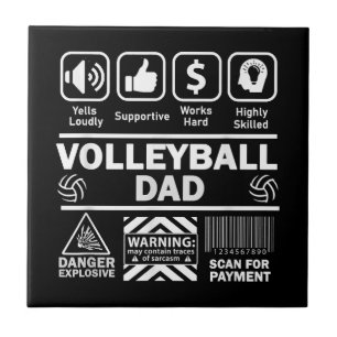Volleyball Dad Funny Contents of Sports Father Ceramic Tile
