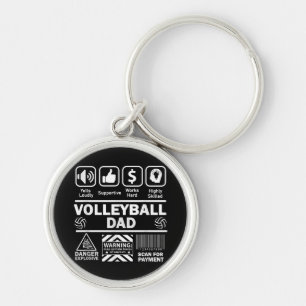 Volleyball Dad Funny Contents of Sports Father Keychain