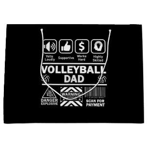 Volleyball Dad Funny Contents of Sports Father Large Gift Bag