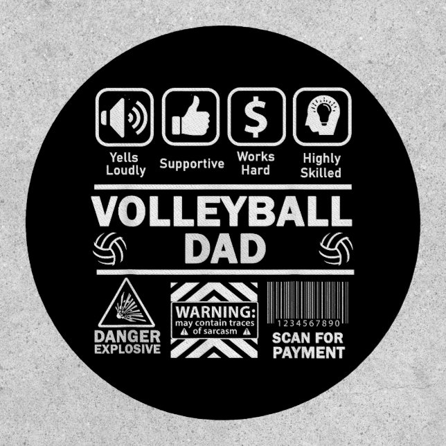 Volleyball Dad Funny Contents of Sports Father Patch (Front)