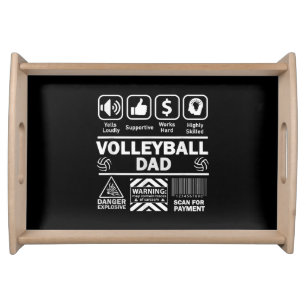 Volleyball Dad Funny Contents of Sports Father Serving Tray