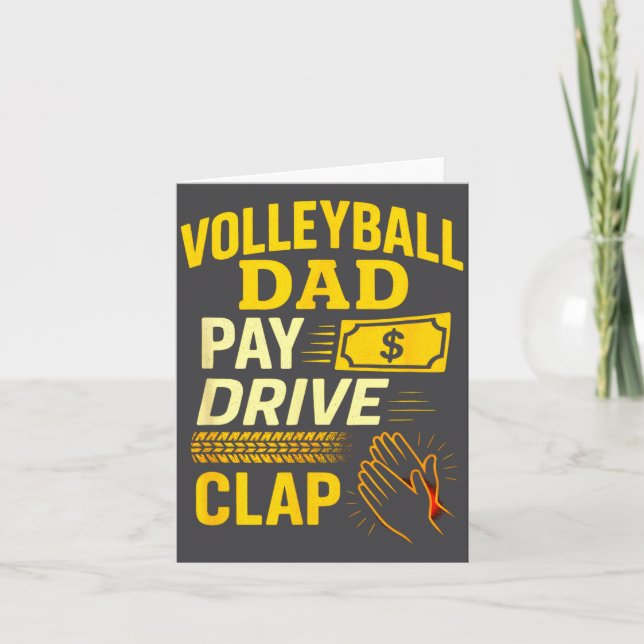 Volleyball Dad - Funny Proud Father Player  Card (Front)