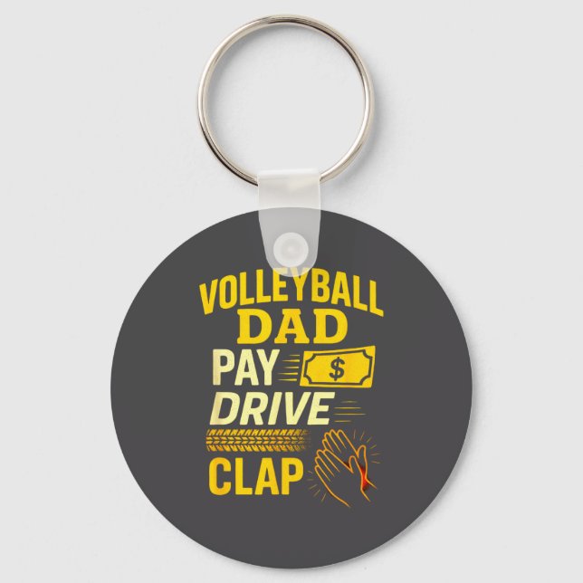 Volleyball Dad - Funny Proud Father Player  Keychain (Front)