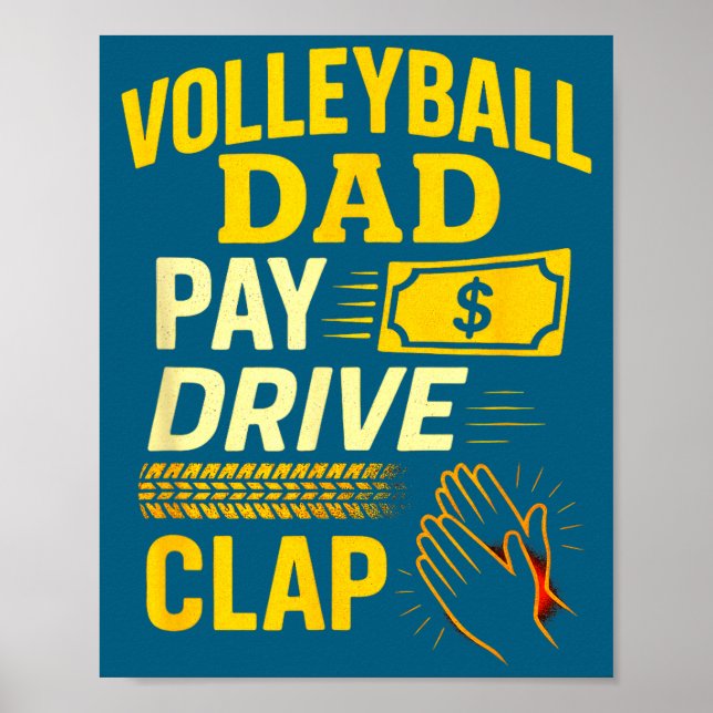 Volleyball Dad - Funny Proud Father Player  Poster (Front)