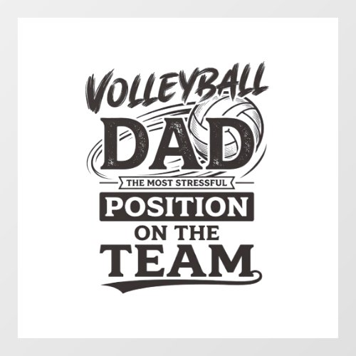 Volleyball Dad Funny Vintage Team Position Shirt_1 Window Cling