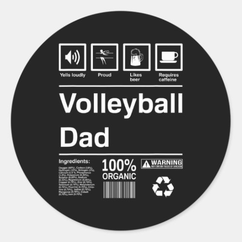 Volleyball Dad Gift  Classic Round Sticker