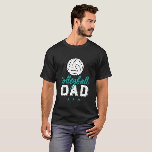 Volleyball Dad Proud Father of Sports Player Son T-Shirt (Front Full)