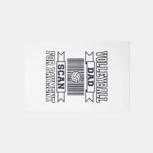 Volleyball Dad Scan for Payment Funny Shirt Design Rug