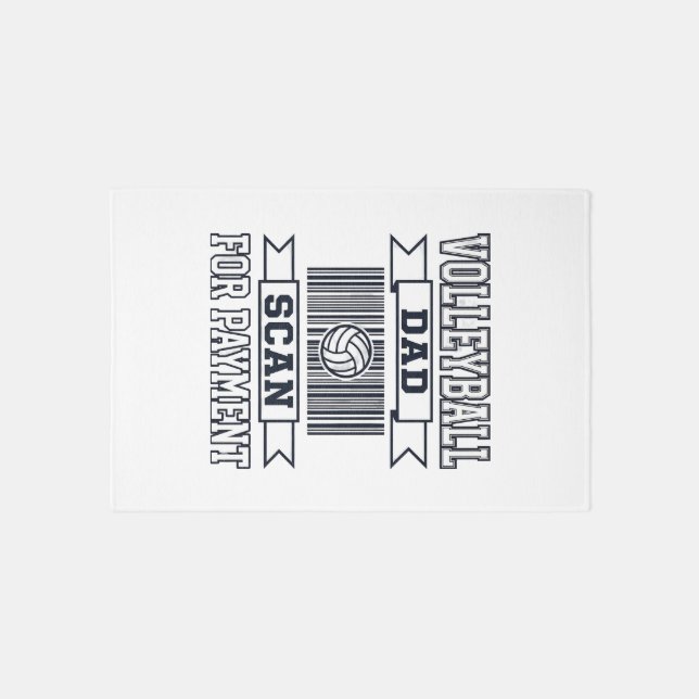 Volleyball Dad Scan for Payment Funny Shirt Design Rug (Front)