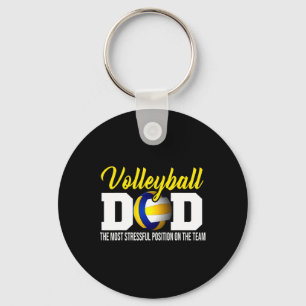 Volleyball Dad The Most Stressful Position Happy F Keychain