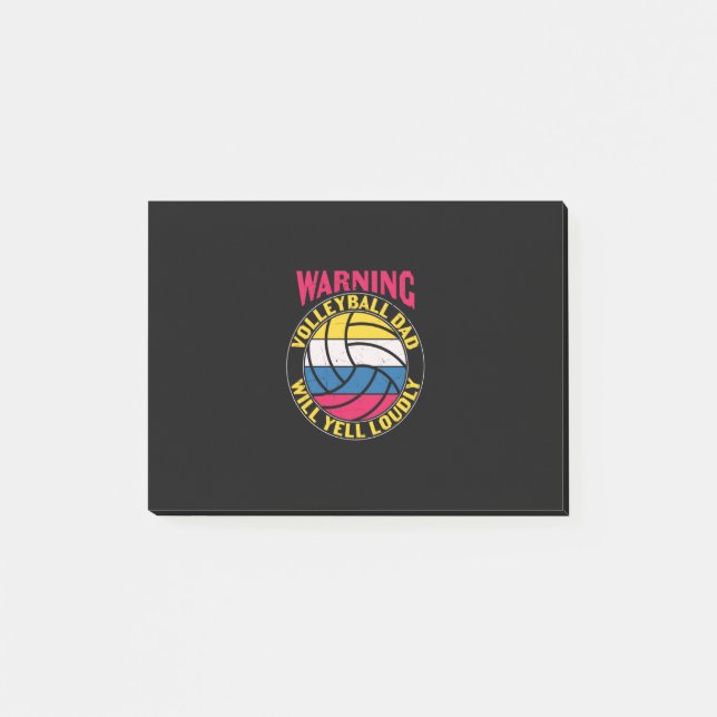 Volleyball Dad Will Yell Loudly Post-it Notes (Front)