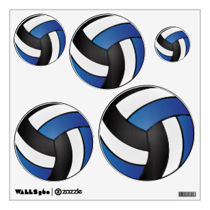 🏐 Volleyball - Dark Blue, Black and White Wall Decal