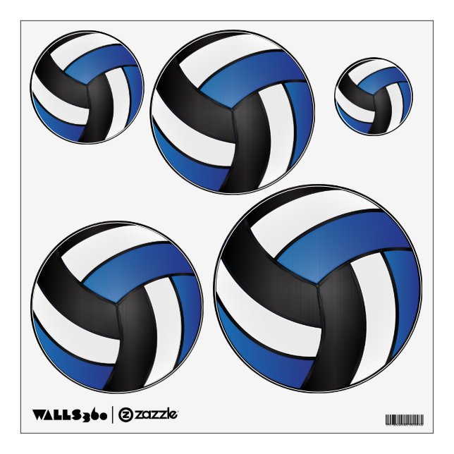 🏐 Volleyball - Dark Blue, Black and White Wall Decal (Front)