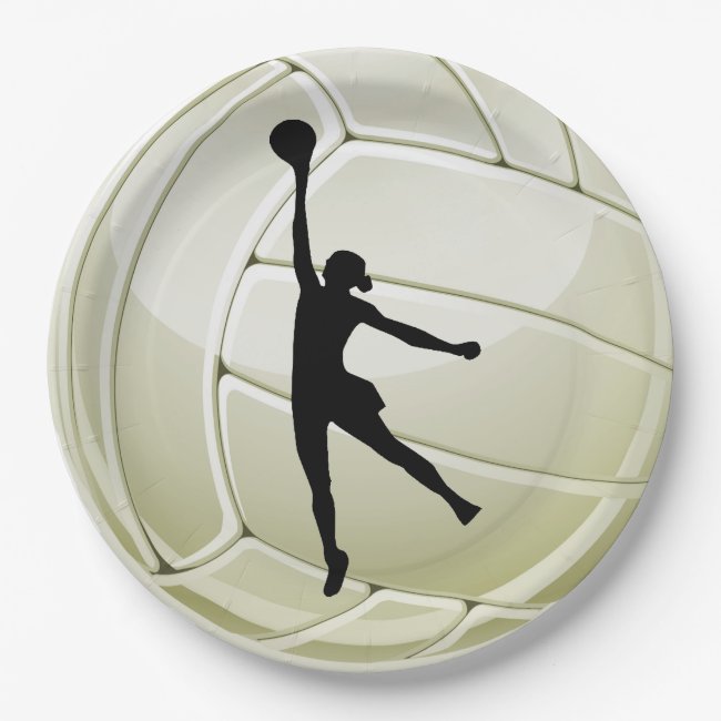Volleyball Design Paper Party Plate