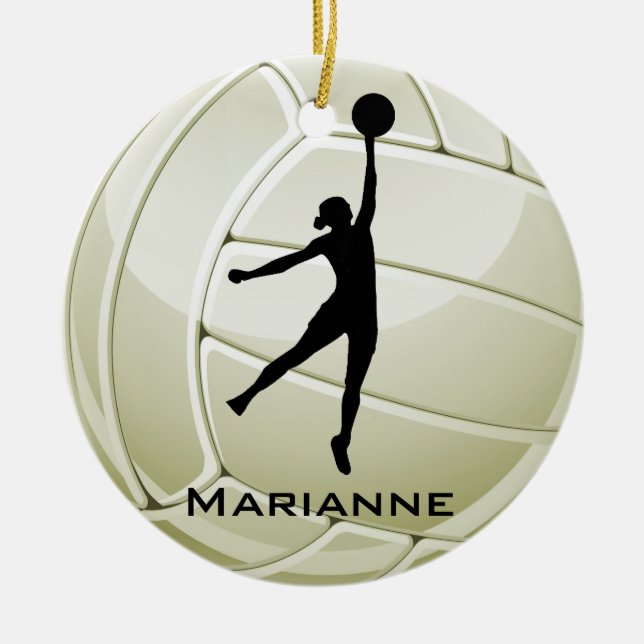 Volleyball Design Round Ornament (Front)