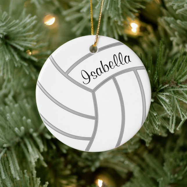 Volleyball - DIY Background Color and Name Ceramic Ornament (Tree)