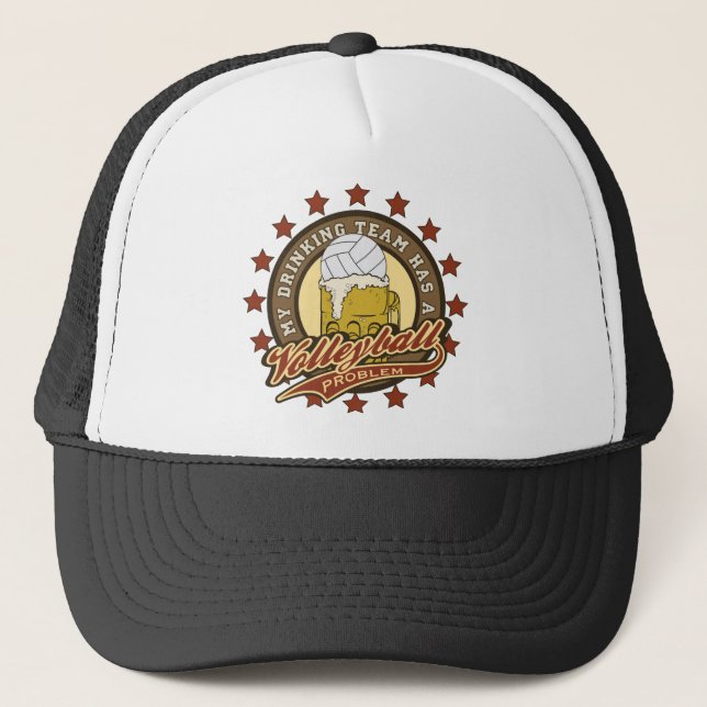 Volleyball Drinking Team Trucker Hat (Front)