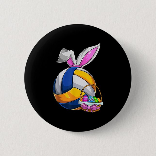 Volleyball Easter Bunny Ears Easter Eggs Hunting B Button (Front)
