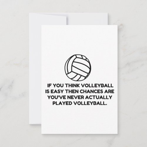 VOLLEYBALL EASY THANK YOU CARD