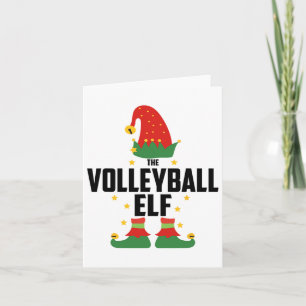 Volleyball Elf Family Christmas Matching Pajamas X Card