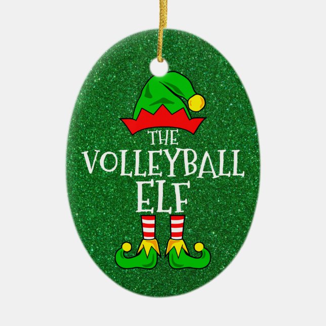 Volleyball Elf Ornament (Front)
