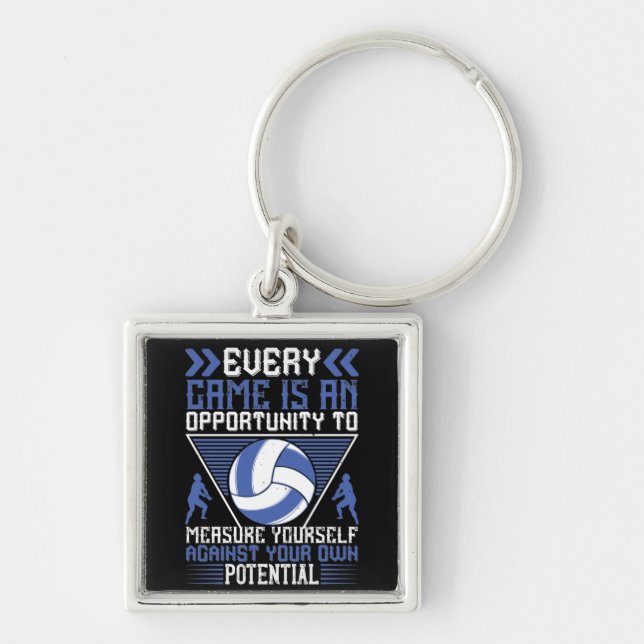 Volleyball -Every Game Is An Opportunity Keychain (Front)