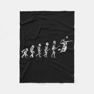 Volleyball Evolution Of Man Funny Vball Player Bea Fleece Blanket