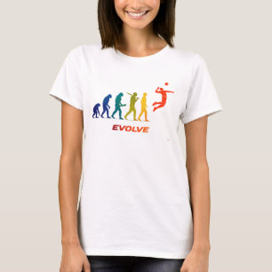 Volleyball Evolution Silhouette Spike Design T-Shirt