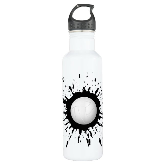 Volleyball Explosion (White) Stainless Steel Water Bottle (Front)